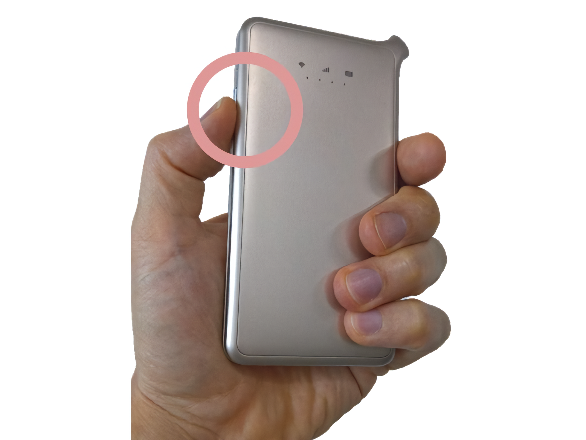 Button on side of device